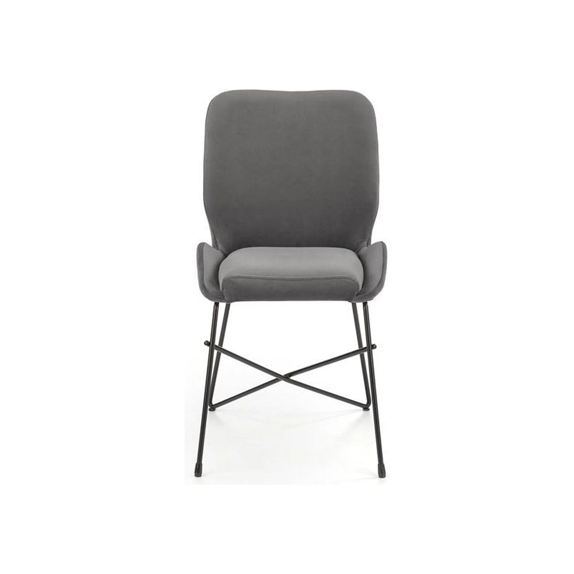 Scaun K454, gri/negru, stofa catifelata/metal, 46x55x83 CM