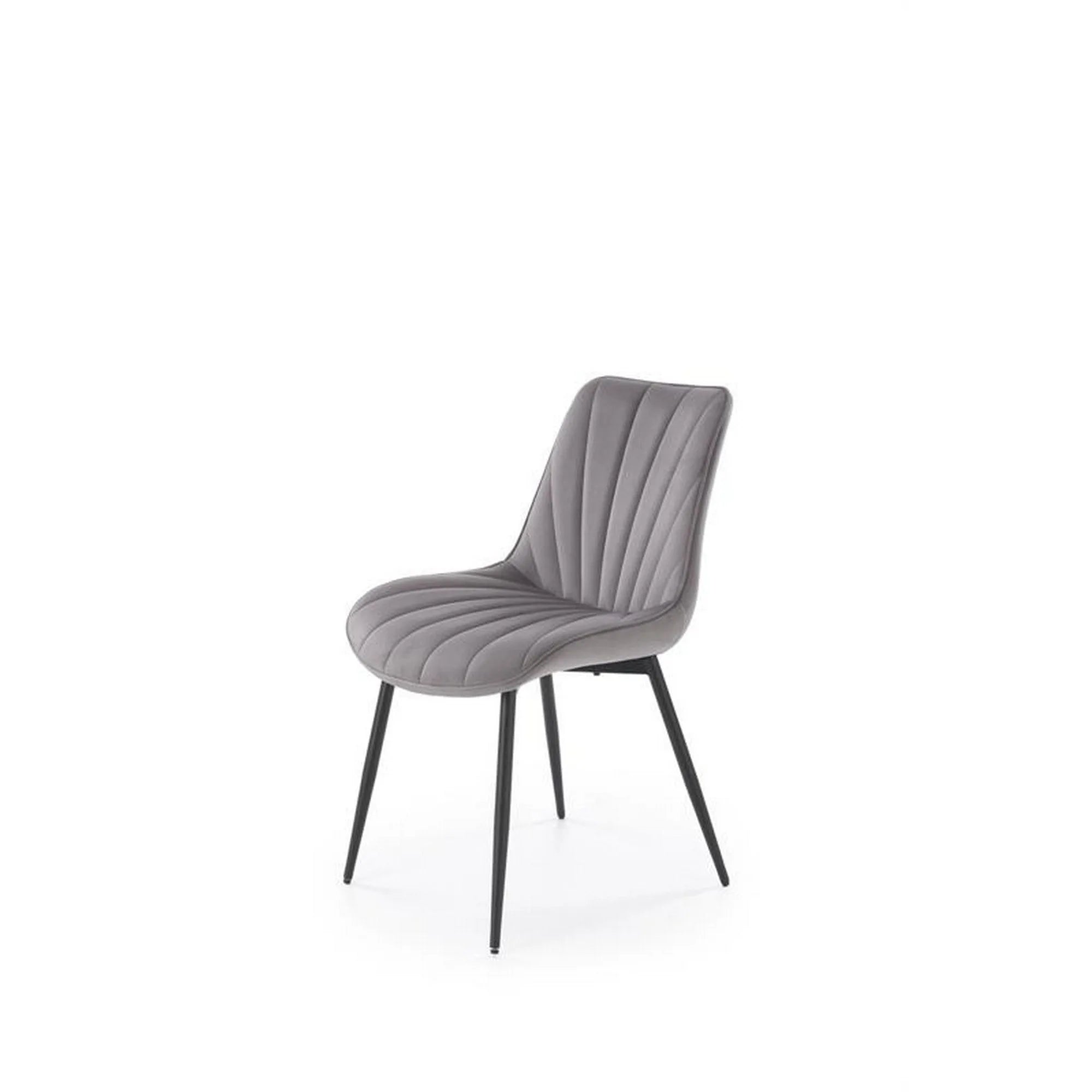 Scaun K589, gri - Bluvel 14, stofa catifelata/otel, 50x63x87 cm