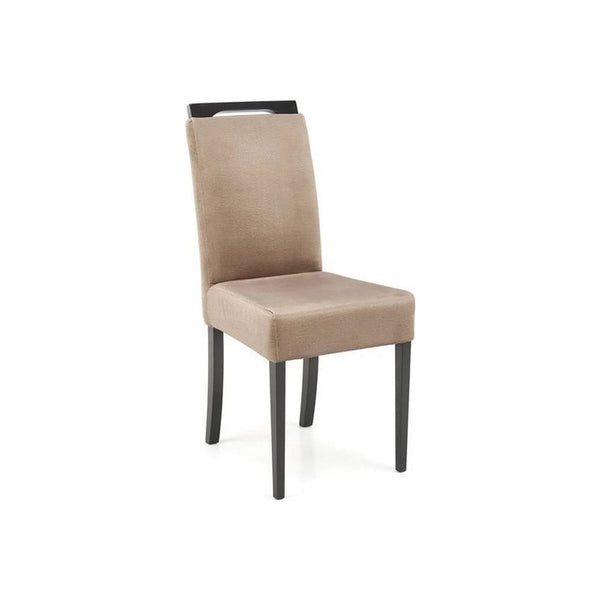 Scaun CLARION 2, bej/negru, stofa catifelata/lemn, 42x58x97 cm