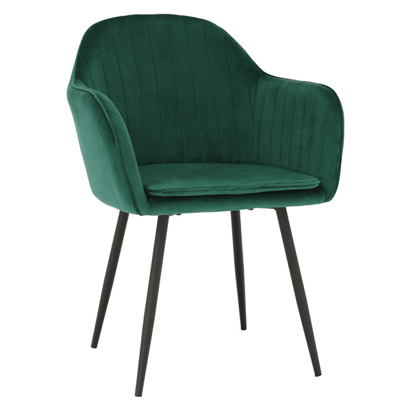 Scaun ZIRKON, verde smarald/negru, catifea/metal, 56x55x82 cm