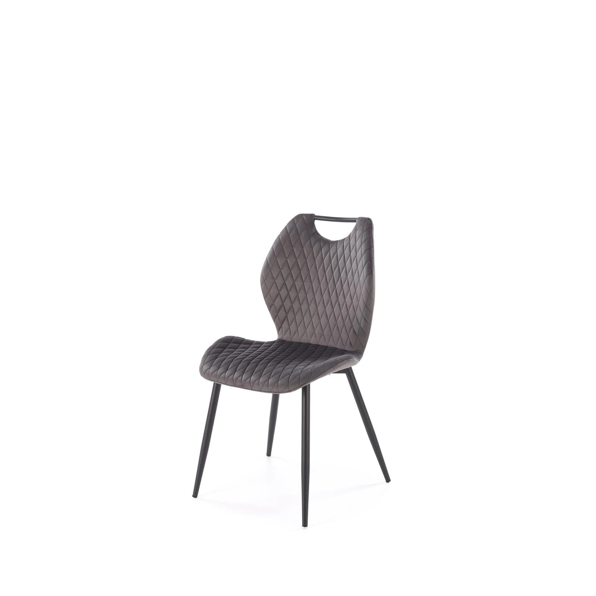 Scaun K569, gri - HLR 21, stofa catifelata/otel, 47x54x84 cm