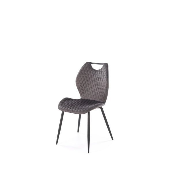 Scaun K569, gri - HLR 21, stofa catifelata/otel, 47x54x84 cm
