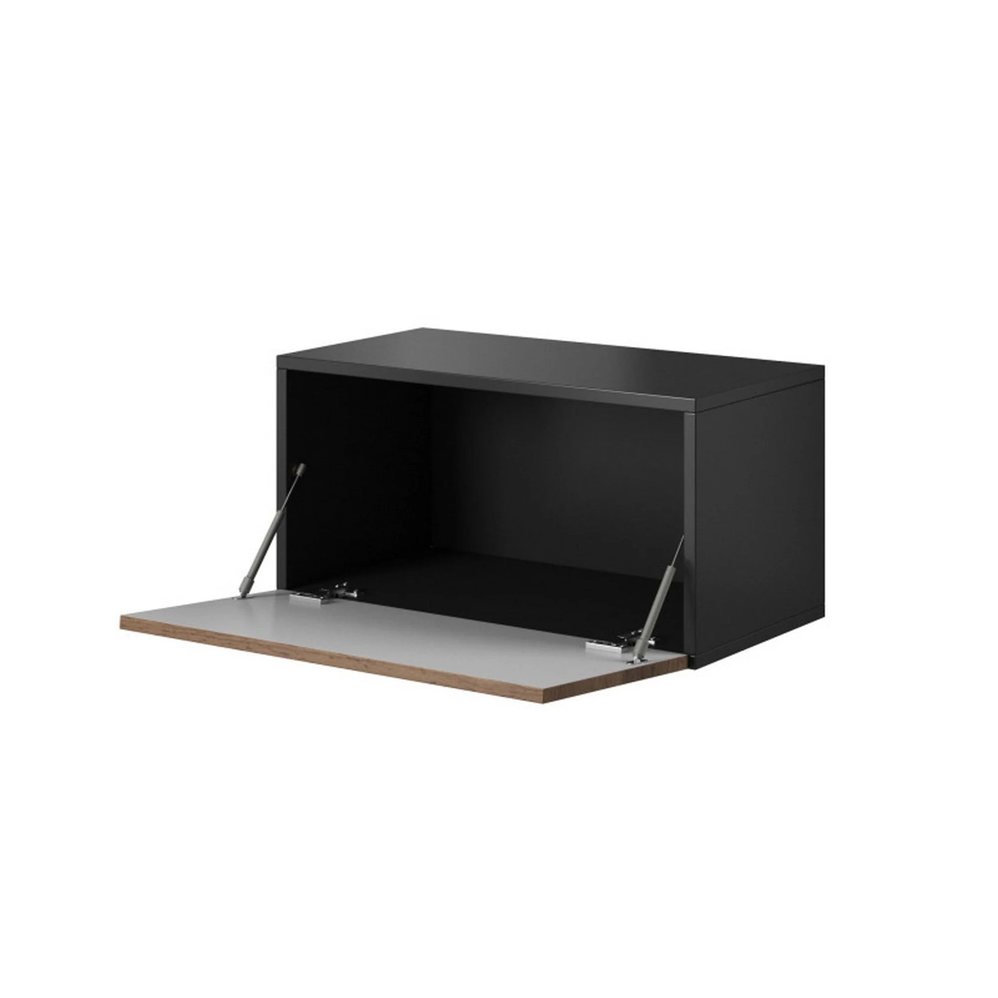 Dulap suspendat ROCO RO3, gri antracit/stejar wotan, PAL laminat, cu o usa, 75x39x38 cm