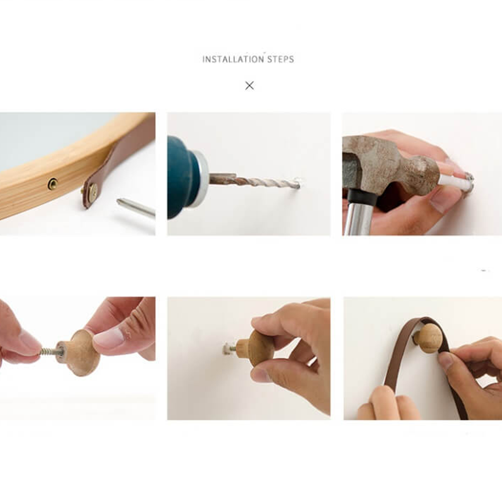 Oglinda LEMI 3+C420, bambus natural, lemn de bambus lacuit, 43x2x76 cm