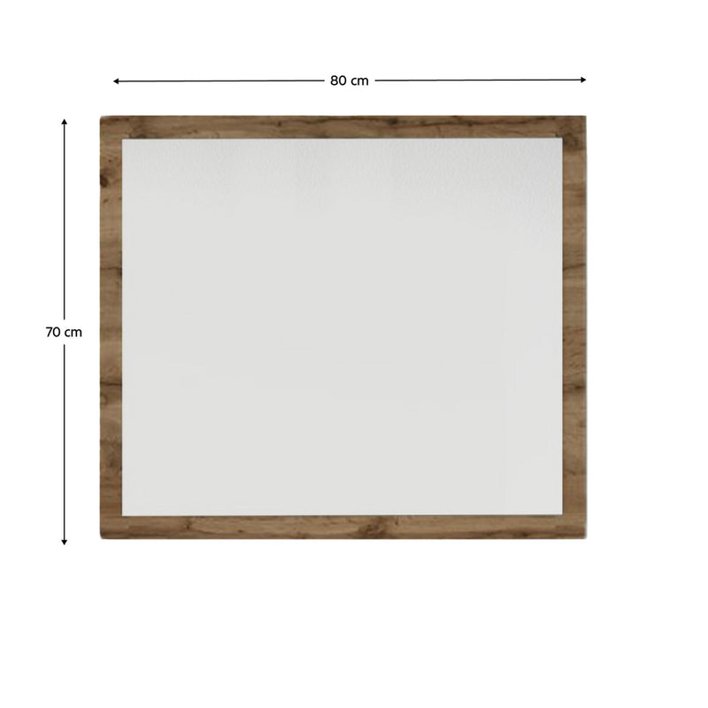 Oglinda IRIA D, stejar wotan/alb, PAL melaminat, 80x2x70 cm