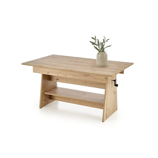 Masuta de cafea extensibila ERIKA, stejar artisan, PAL laminat, 120/160x70x61/72 cm