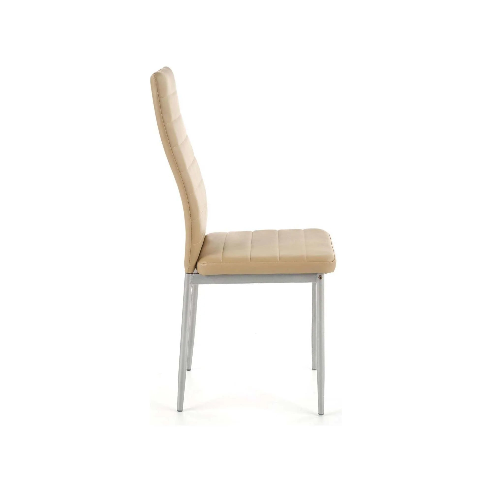 Scaun bucatarie K70, maro deschis/gri, metal/piele ecologica, 41x50x98 cm
