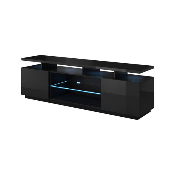 Comoda TV EVA, negru, PAL laminat, 180x40x56 cm