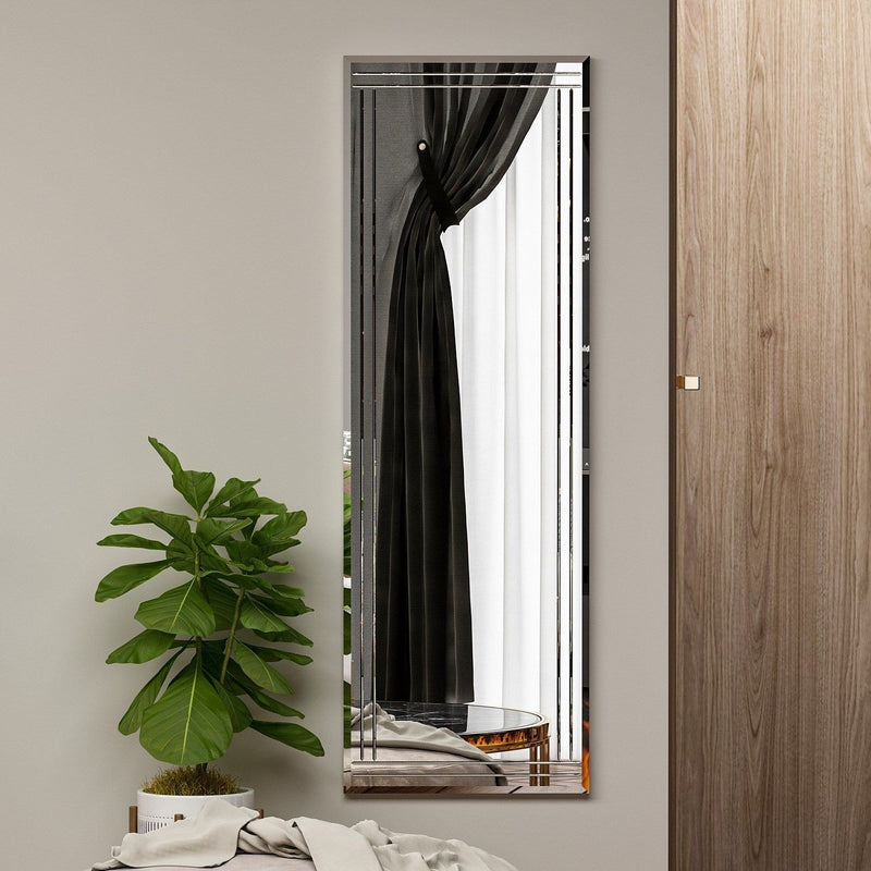 Oglinda perete Buhem, alb, sticla, 40x2x120 cm
