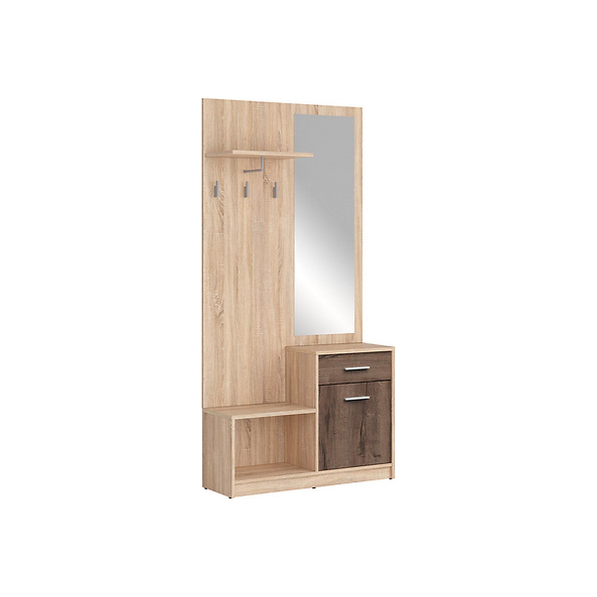 Mobilier hol NEPO PLUS, stejar, PAL laminat, 90x31x186 cm