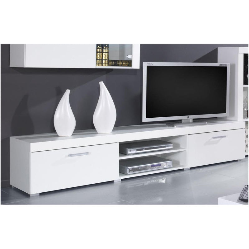 Comoda tv SAMBA REG-8, alb, 200x45x39 cm
