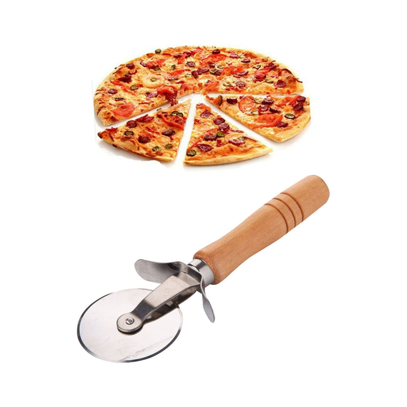 Taietor pizza BLS-PZC-01, lemn/otel 100%, 17x7 cm