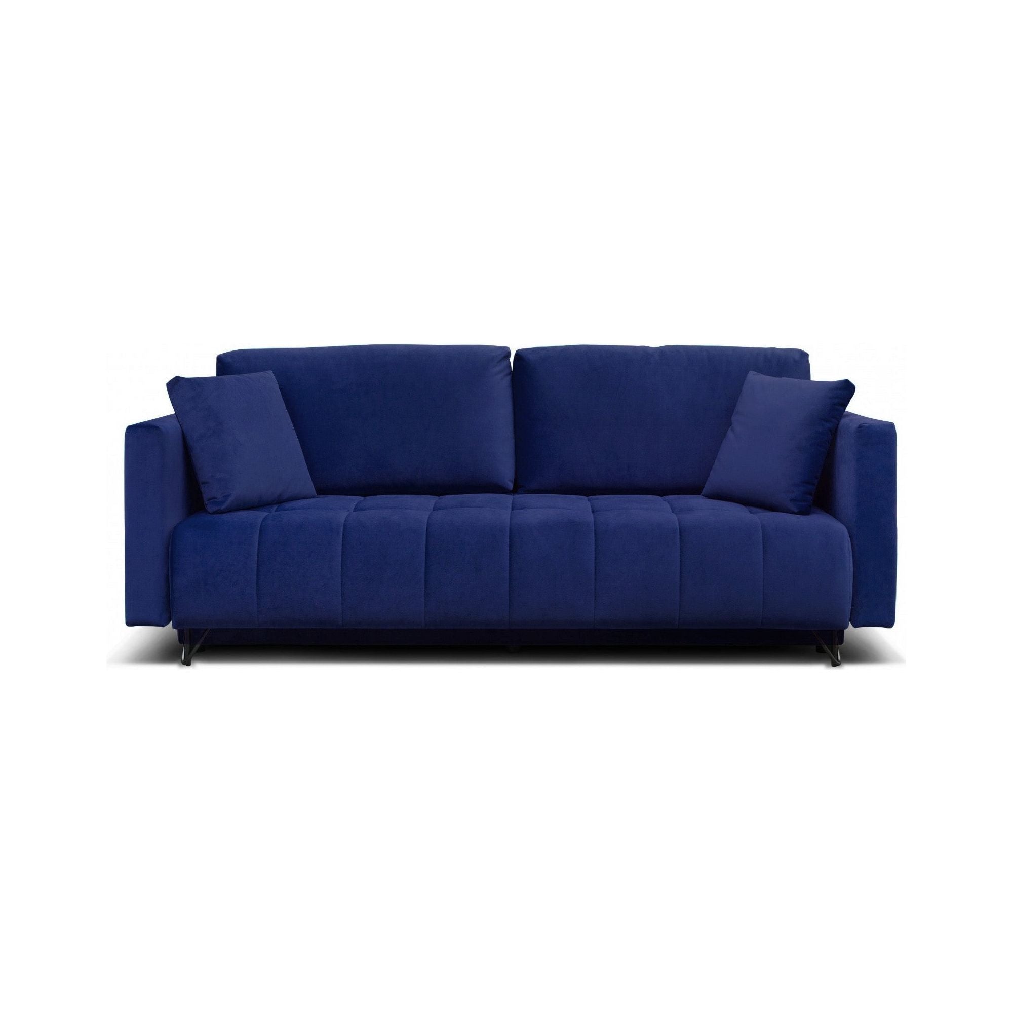 Canapea extensibila Aldo 3L, stofa catifelata albastru - RIVIERA 81, cu lada depozitare, 227x106x92 cm