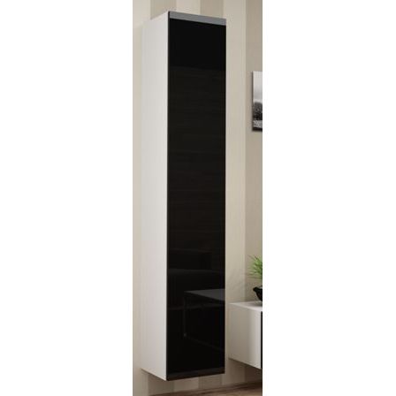 Dulap modern Vigo, alb/negru, 40x30x180 cm
