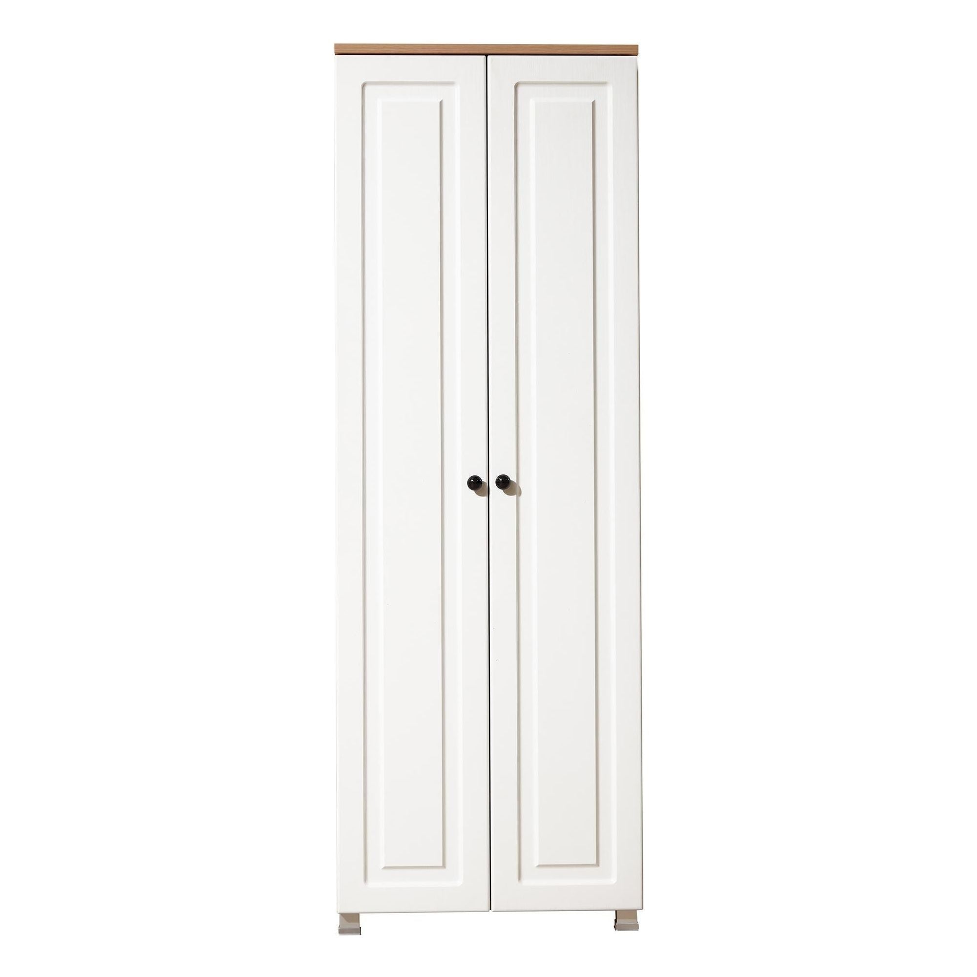 Dulap TUVALLE 037, alb/stejar, PAL melaminat, cu 2 usi, 60x30x175 cm