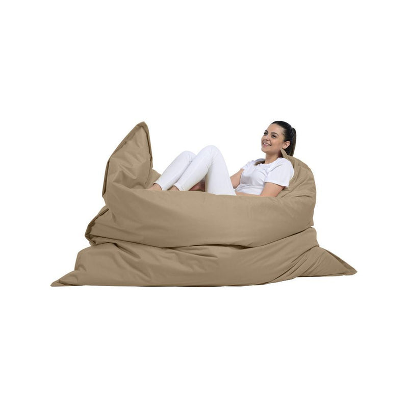 Fotoliu tip perna Giant Cushion, poliester, bej inchis, 180x140x30 cm