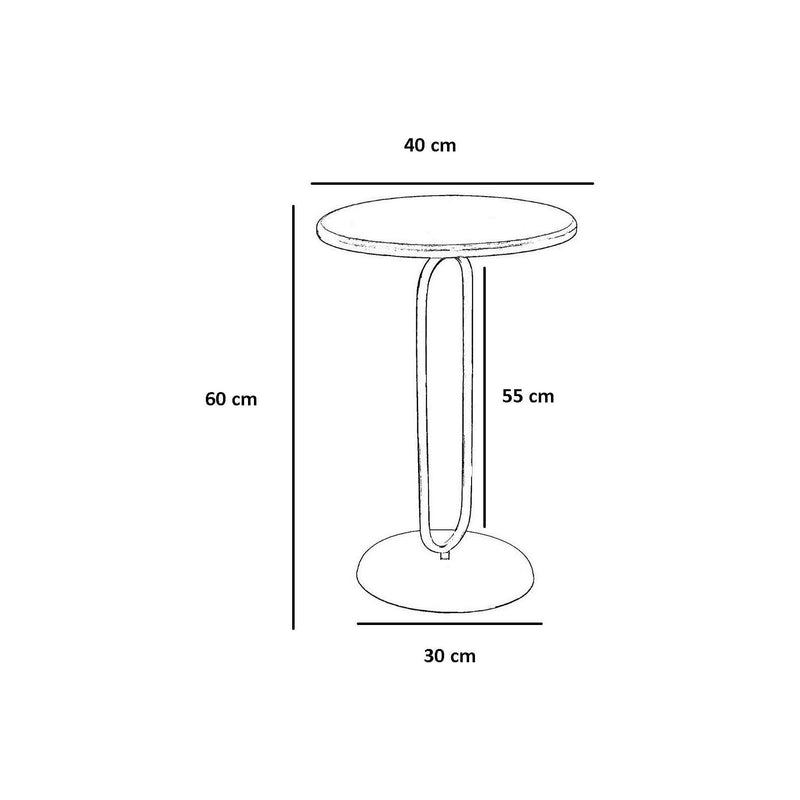 Masuta cafea 1031-2, auriu/stejar, metal/lemn, 40x40x60 cm