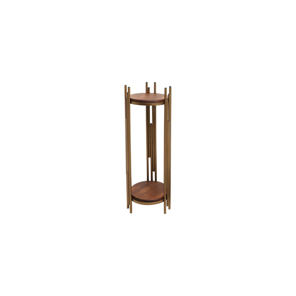 Masuta 1037-3, nuc, metal/lemn, 30x30x100 cm