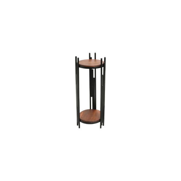 Masuta 1038-3, negru/nuc, metal/lemn, 30x30x100 cm