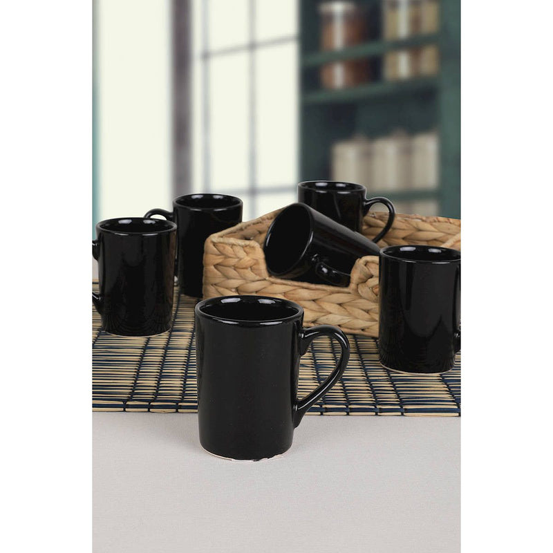 Set 6 cani Black Zen, negru, ceramica, 150 ml