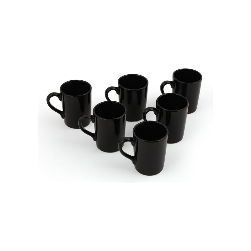 Set 6 cani Black Zen, negru, ceramica, 150 ml