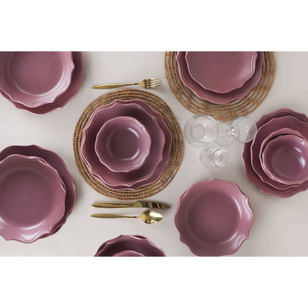 Set de cina Romeo, 24 piese, violet, ceramica