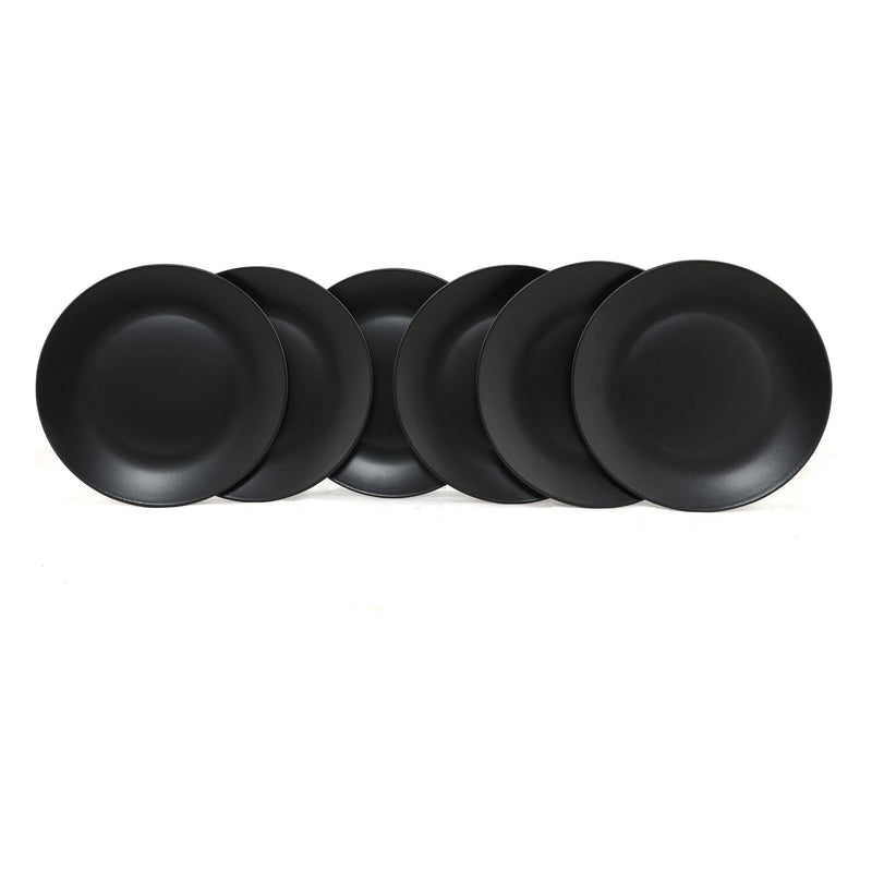 Set 6 farfurii 275KRM1359, negru, ceramica, 25x4 cm