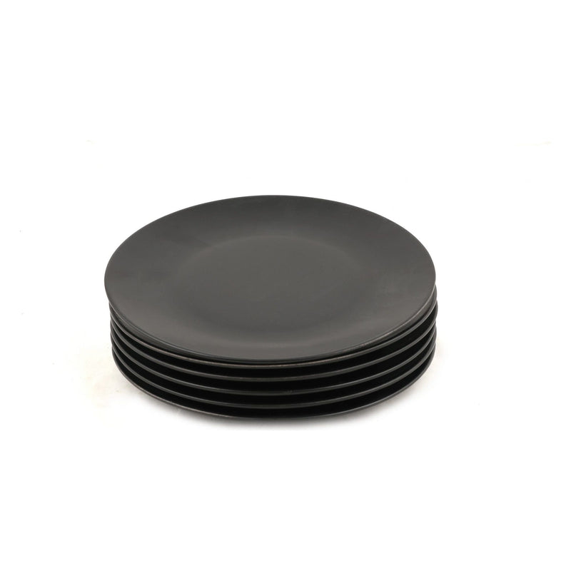 Set 6 farfurii 275KRM1359, negru, ceramica, 25x4 cm