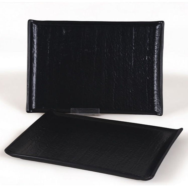 Set 2 platouri 275KRM1508, negru, ceramica, 30x21x2 cm