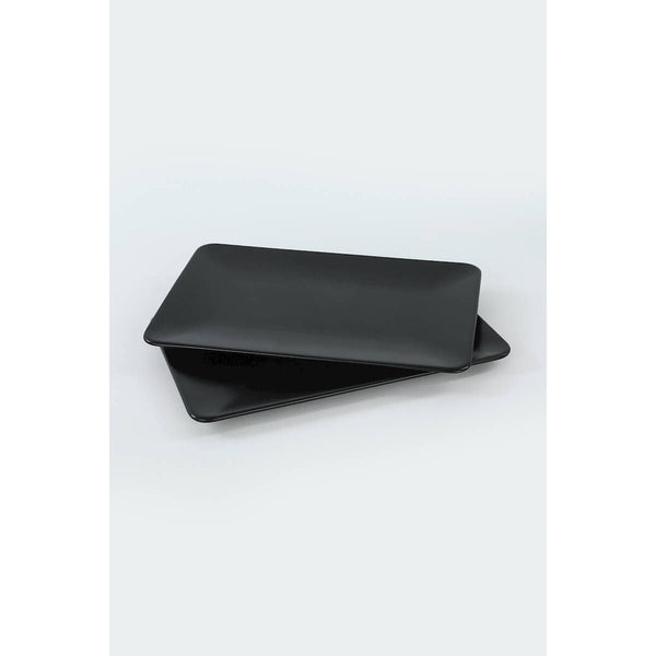 Set 2 platouri 275KRM1628, negru, ceramica, 31x21 cm