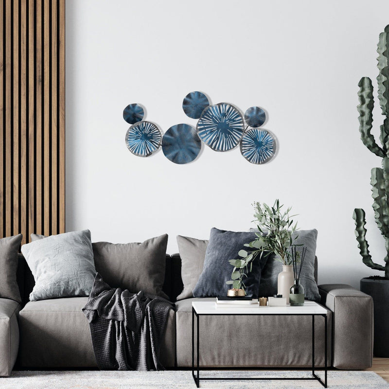 Decoratiuni de perete Astrid, metal, albastru, 79 x 35