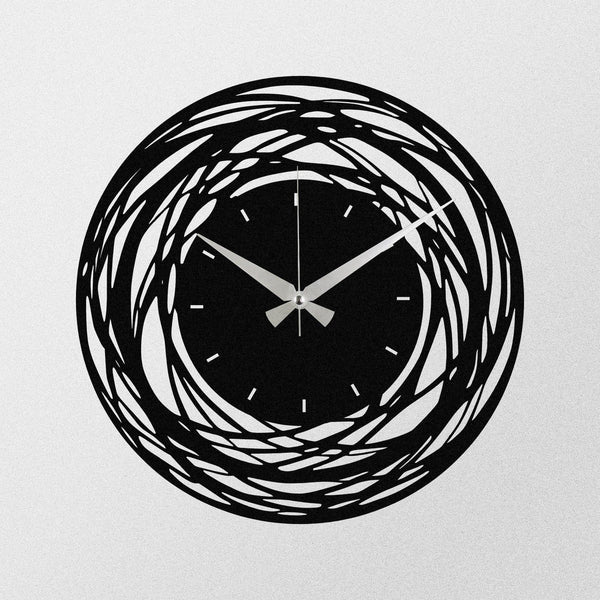 Ceas de perete Enzoclock S022, metal, negru, 48 x 48 cm