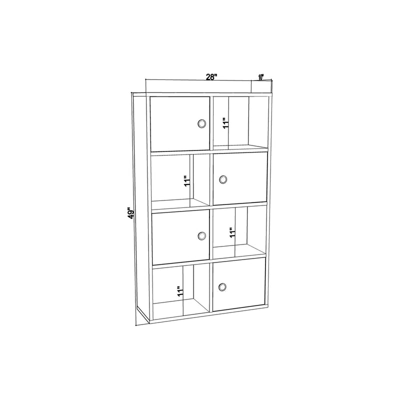 Biblioteca TASSO, stejar/alb, PAL melaminat, 72x25x123 cm