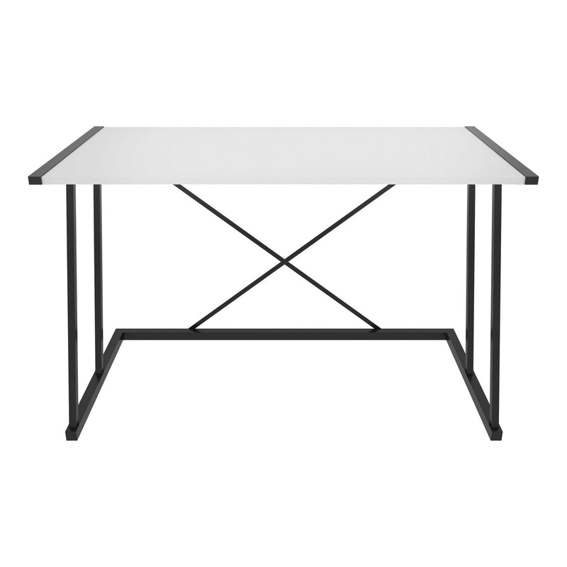 Masa birou Adelaide, alb/negru, PAL/metal, 114x60x75 cm
