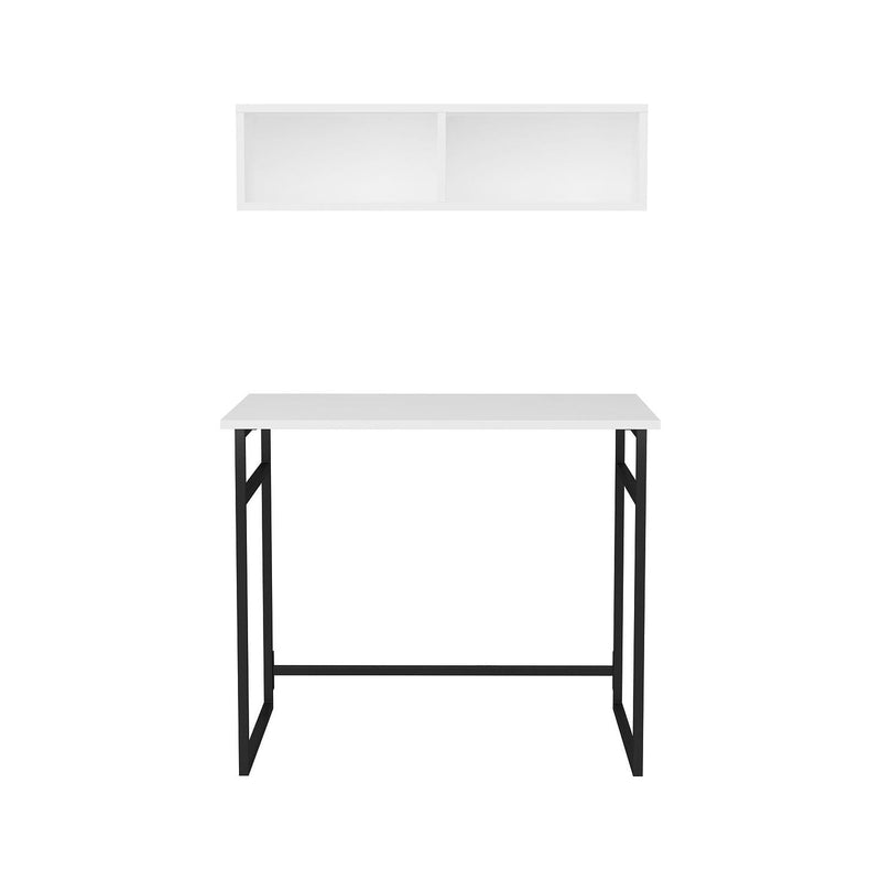Set birou HUSSUM, alb/negru, PAL melaminat