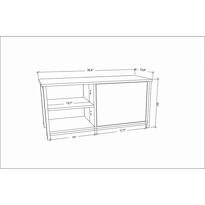 Comoda TV MUSKEGON, stejar/alb, PAL melaminat/metal, 90x35x51 cm