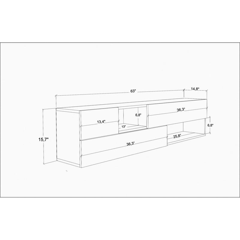 Comoda TV MORTON, alb, PAL melaminat, 160x38x40 cm