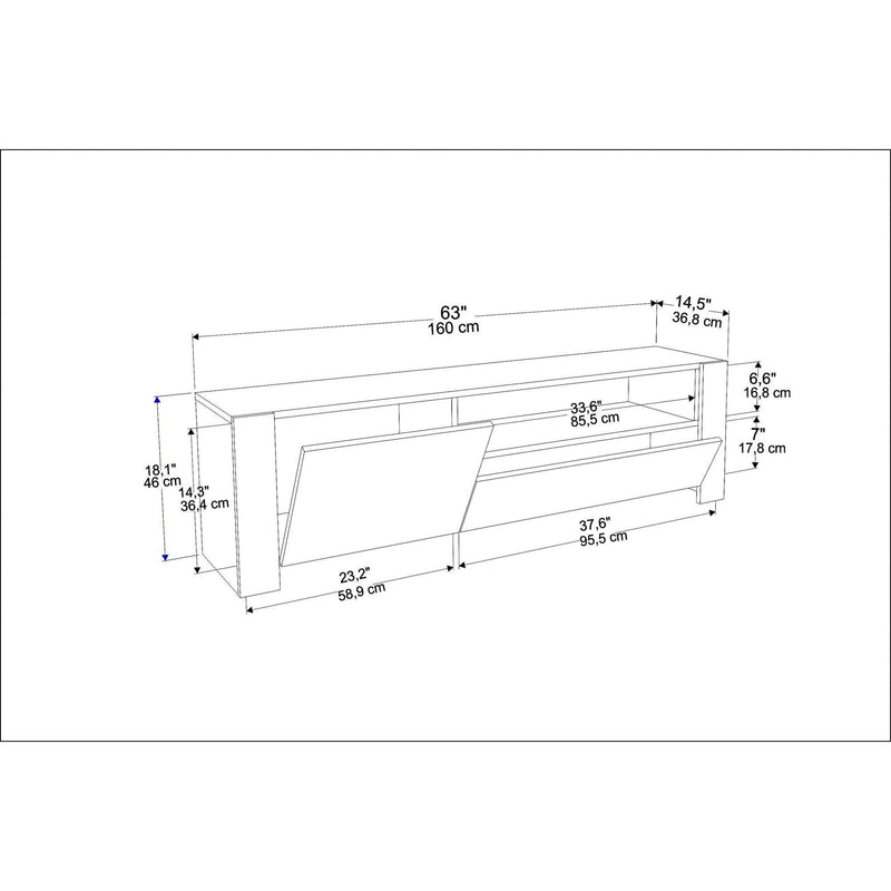 Comoda TV PIEDMONT, stejar, PAL melaminat, 160x37x46 cm