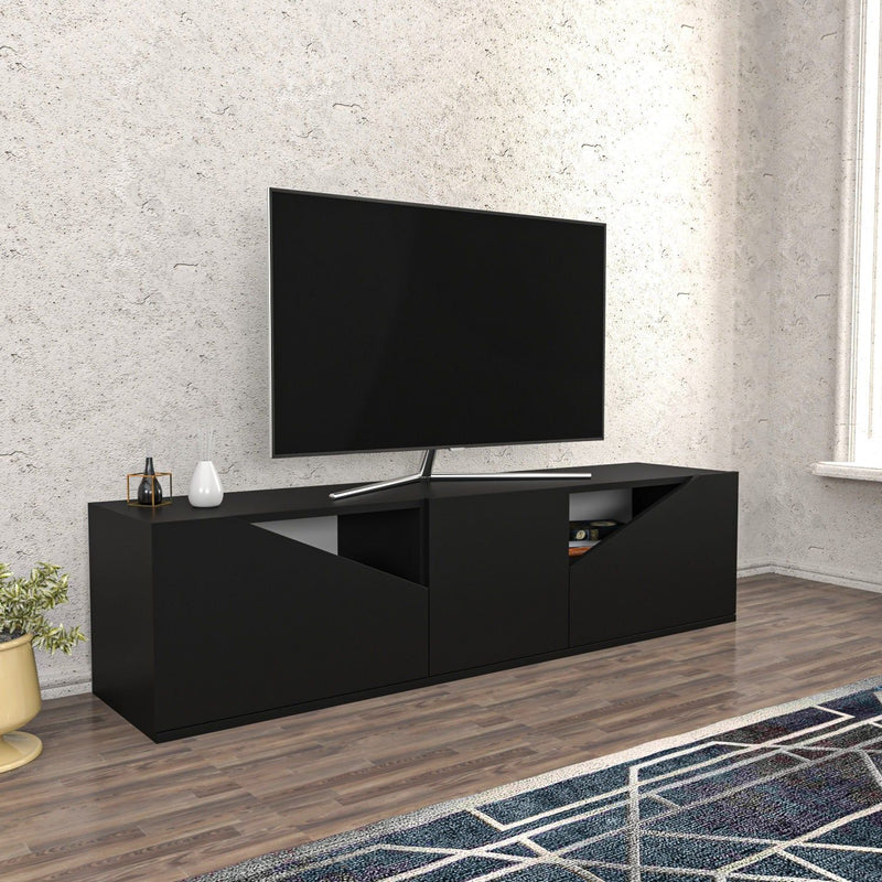 Comoda TV CARSON, gri, PAL melaminat, 160x35x40 cm