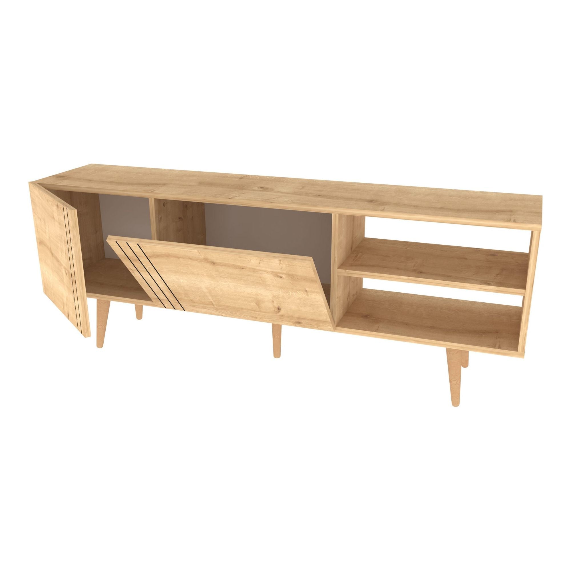Comoda TV RONAS, stejar, PAL melaminat, 160x35x39 cm