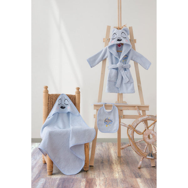 Set baie bebelusi Bear, albastru, bumbac