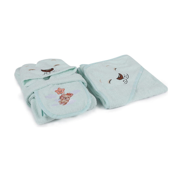 Set baie bebelusi Aslan, verde menta, 100% bumbac