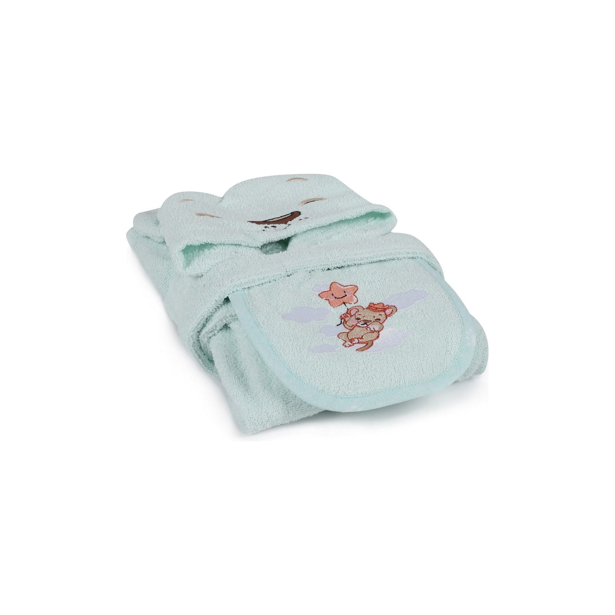 Set baie bebelusi Aslan, verde menta, 100% bumbac