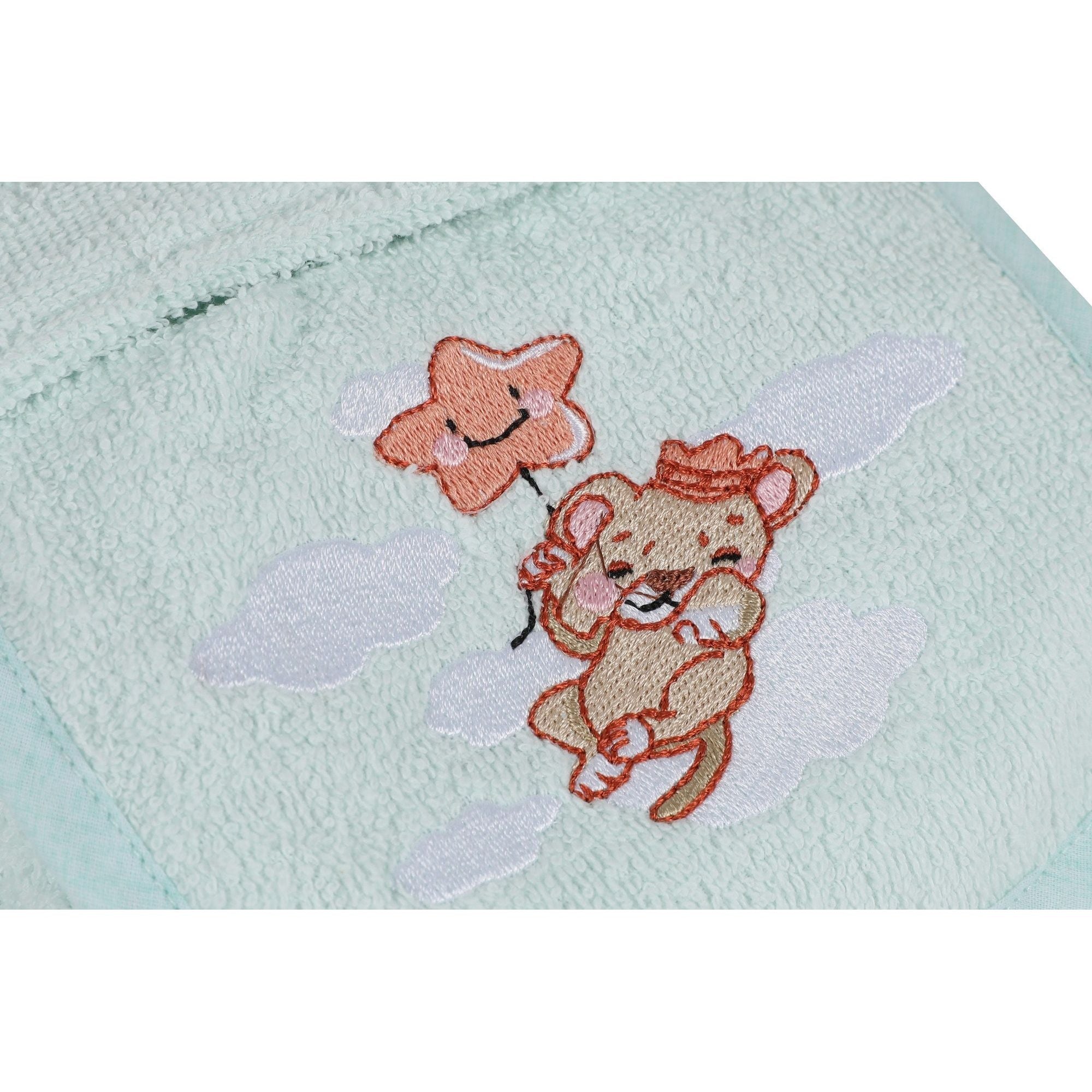 Set baie bebelusi Aslan, verde menta, 100% bumbac