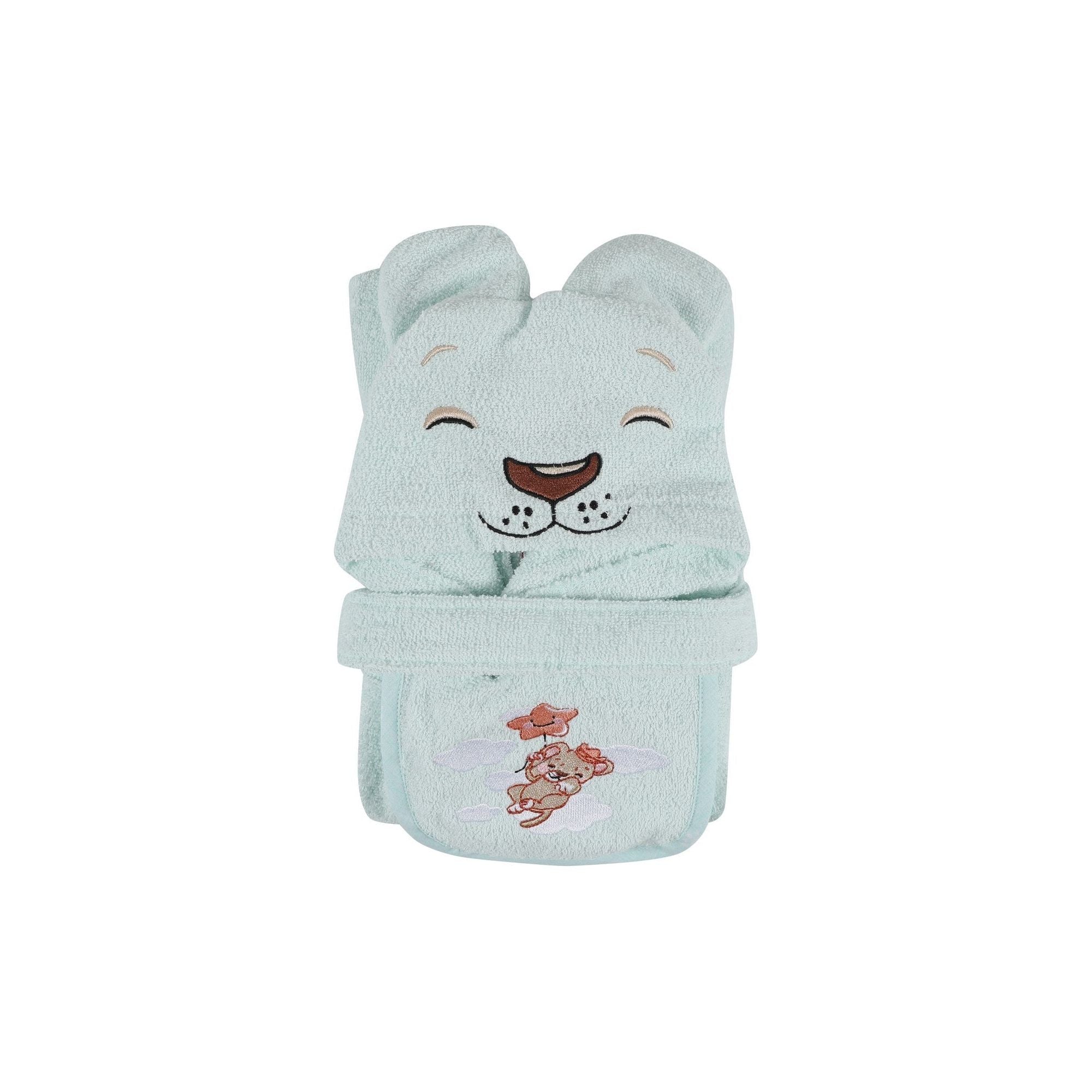 Set baie bebelusi Aslan, verde menta, 100% bumbac