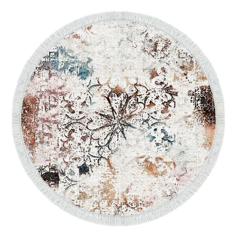 Covor, 100x100 cm, forma rotunda, material poliester, multicolor, ALN400609RN17
