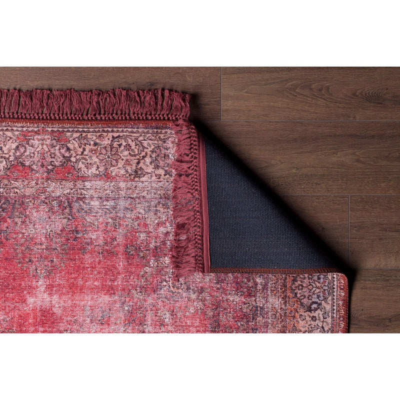 Covor, 75x230 cm, forma dreptunghiulara, material poliester, rosu, Blues Chenille - Red AL 119
