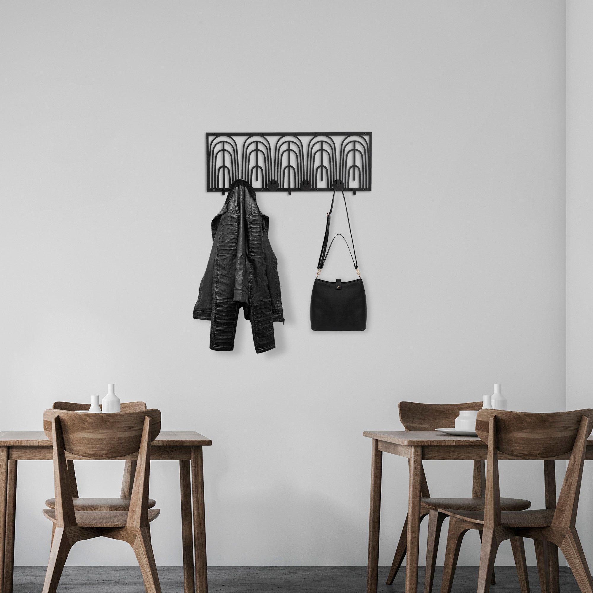 Cuier WSH-013, negru, metal, 70x3x27 cm