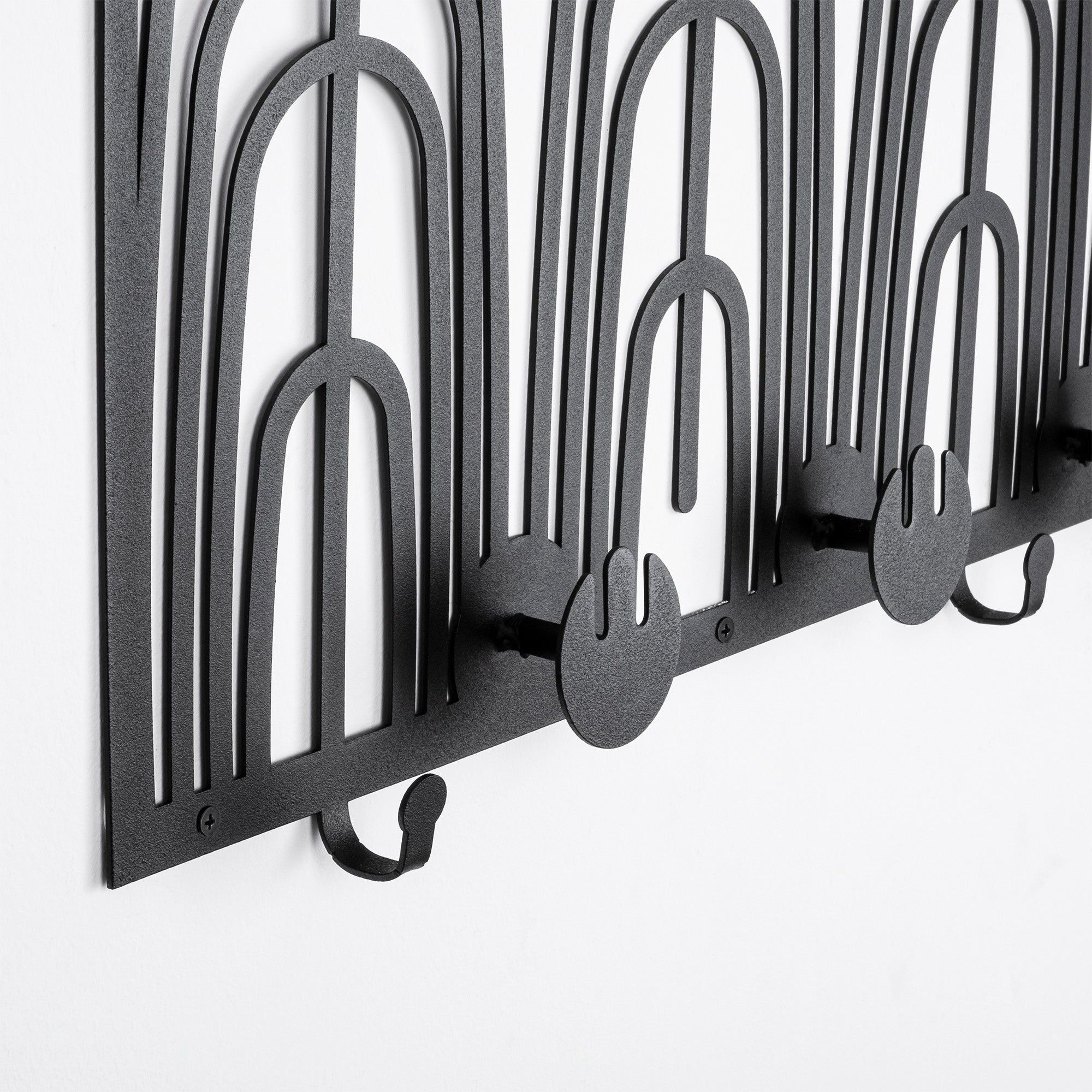 Cuier WSH-013, negru, metal, 70x3x27 cm