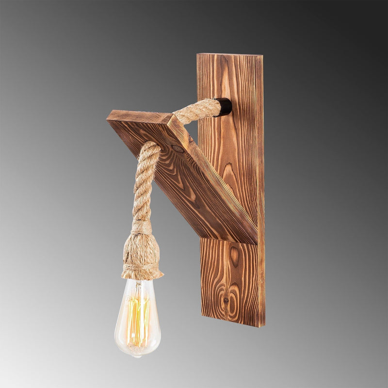 Lampa de perete Erebos-115-A, nuc, lemn, 11x21x40 cm